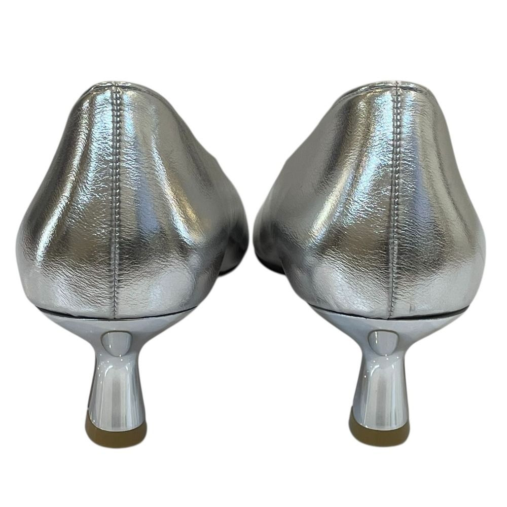  LE TALON ルタロン Vカット ポインテッドトゥ パンプス 24 cm シルバー レディース 古着 ハイヒール パンプス パンプス