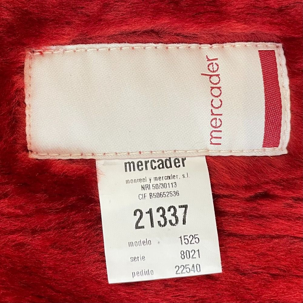 良品 mercader メルカデル フーデッド ムートンコート 42 レッド