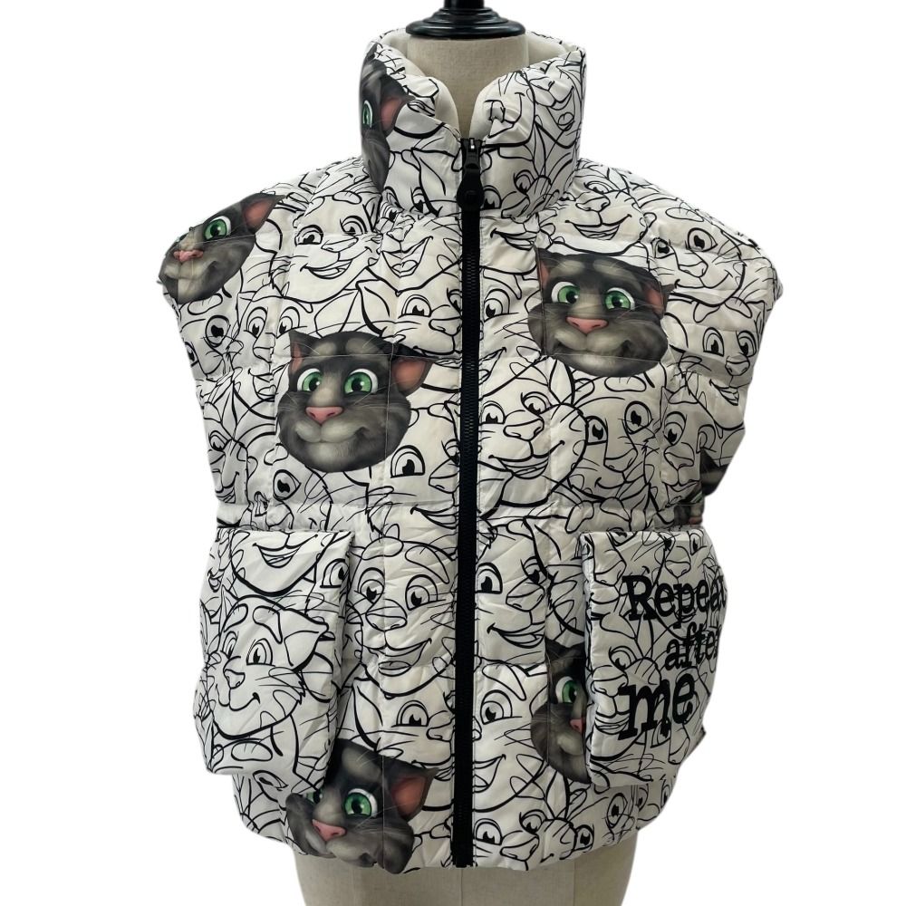 Talking Tom and Friends トーキングトムアンドフレンズ 中綿 パデッドベスト ゴルフウェア サイズF ホワイト レディース 古着