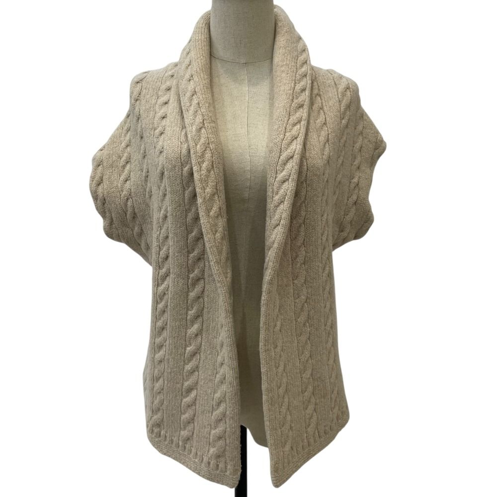 45R フォーティファイブアール ウール ケーブルニット ベスト 7108082 サイズ0 ライトベージュ レディース 古着