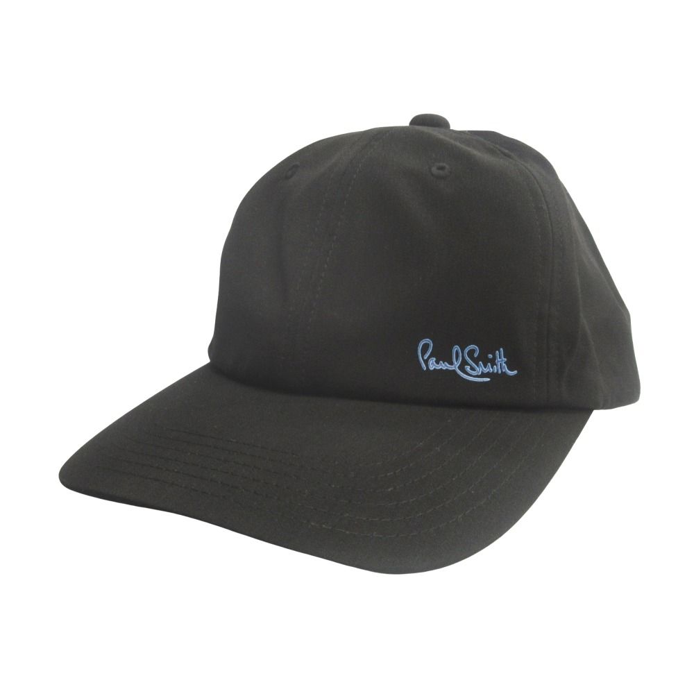 Paul Smith ポールスミス Drawing Logo ベースボール キャップ 帽子 レザーベルト 黒 ブラック メンズ レディース 古着