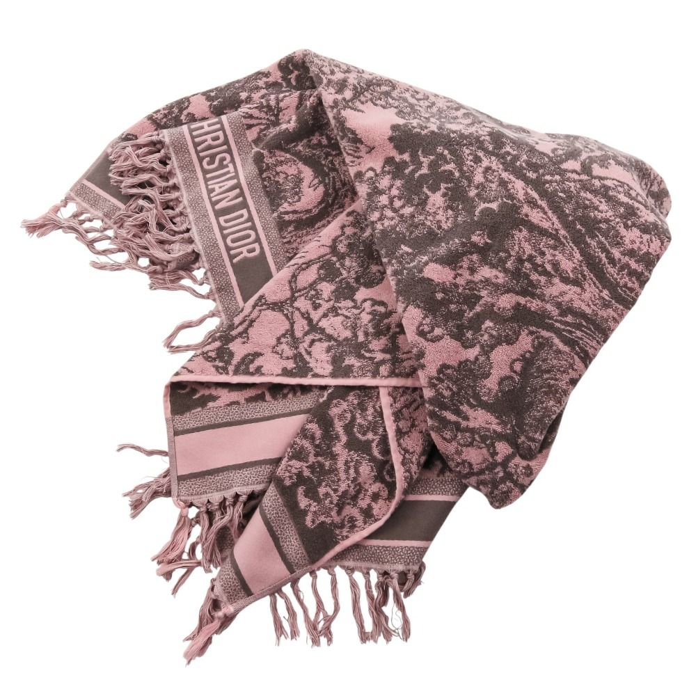 Christian Dior クリスチャンディオール リバース トワル ドゥ ジュイ ブランケット ビーチタオル ピンク レディース 古着