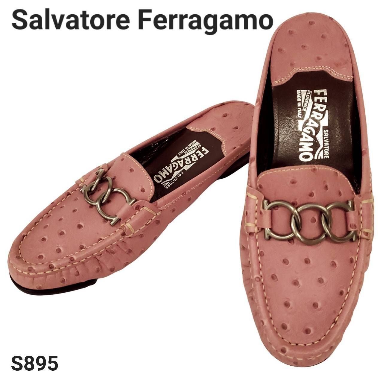 【ほぼ未使用】Salvatore Ferragamo ガンチーニスリッパ ピンク ほぼ未使用】Salvatore Ferragamo ガンチーニスリッパ ピンク ほぼ未