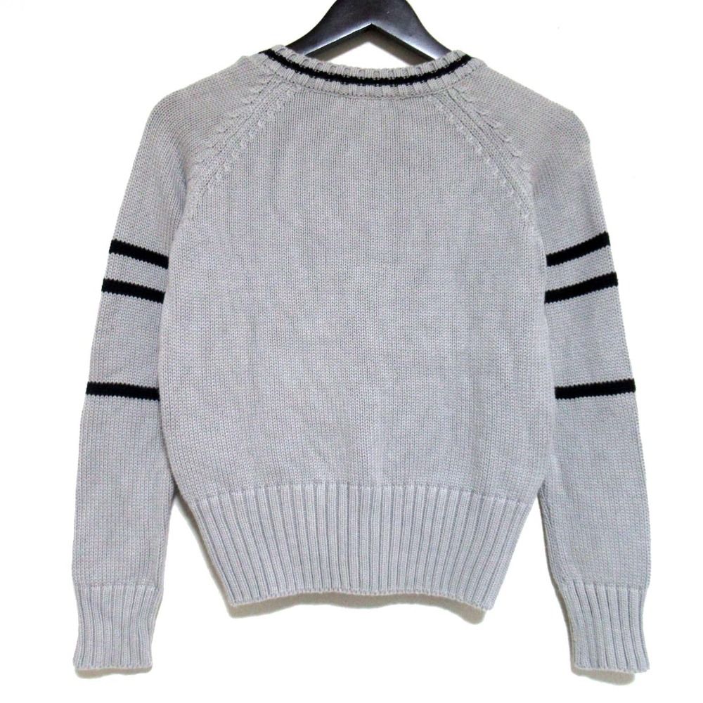 Christian Dior クリスチャンディオール ラインストーン Vネック ニット セーター キッズ サイズ12 A グレー 古着