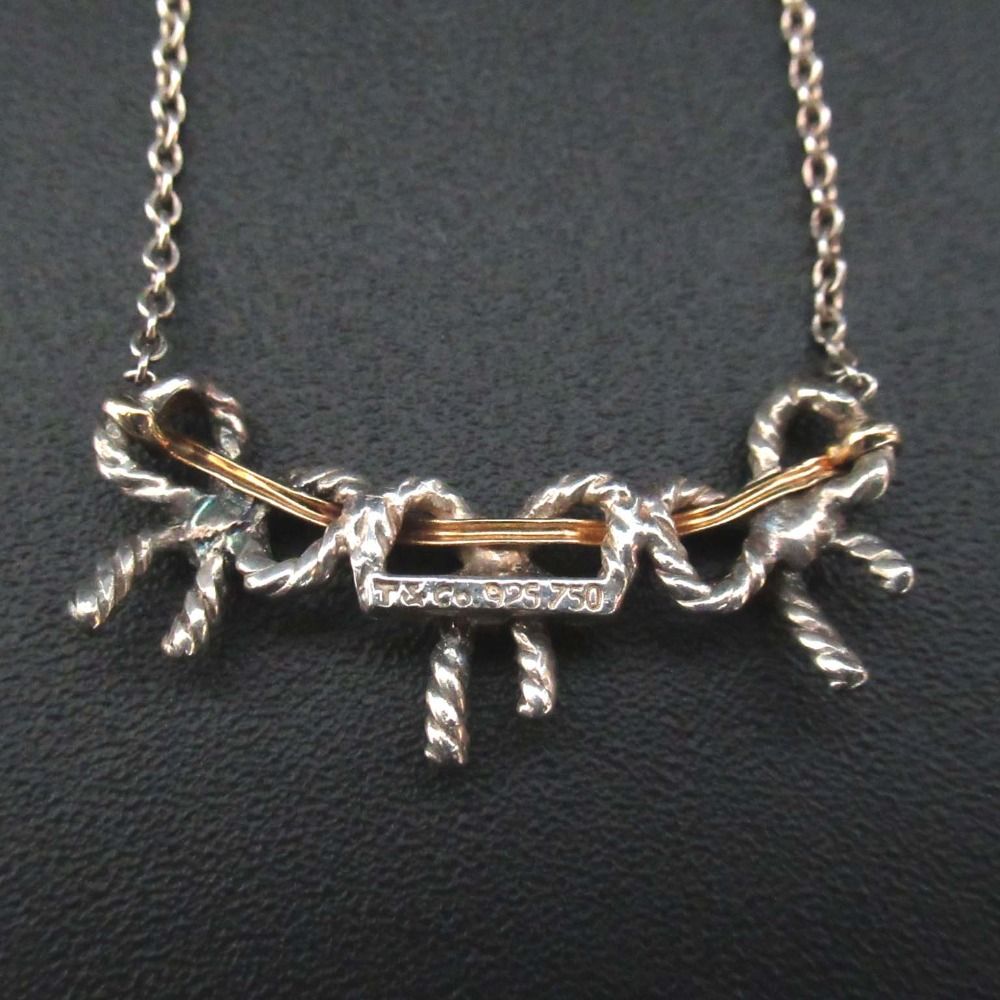美品 Tiffany&co ティファニー トリプルリボン ネックレス 925SV×750