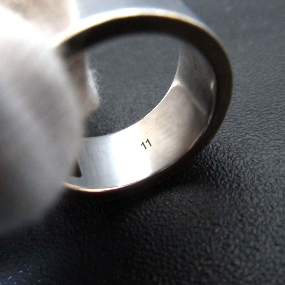 美品 GUCCI グッチ ブランデッドG カットアウト リング 指輪 Ag925 11  