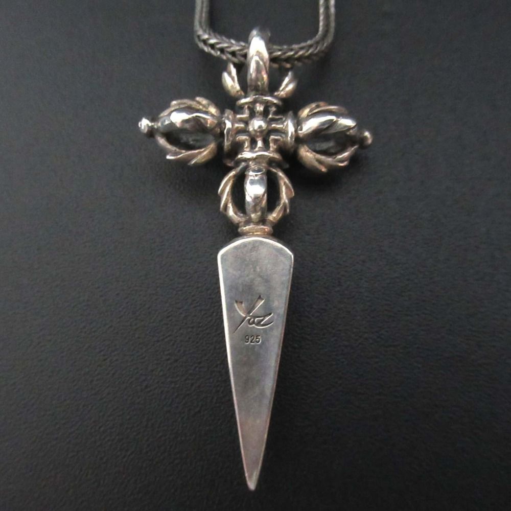 E.YAZAWA 矢沢永吉 クロスネックレス ペンダント 925 SV シルバー メンズ レディース 古着