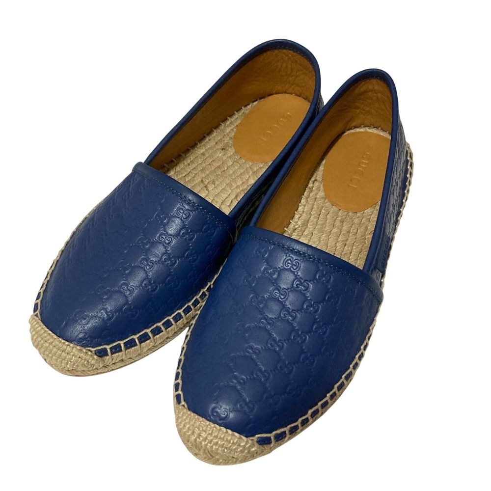GUCCI グッチ マイクロGG エスパドリーユ スリッポン サイズ35.5 22.5 cm相当 ブルー レディース 古着