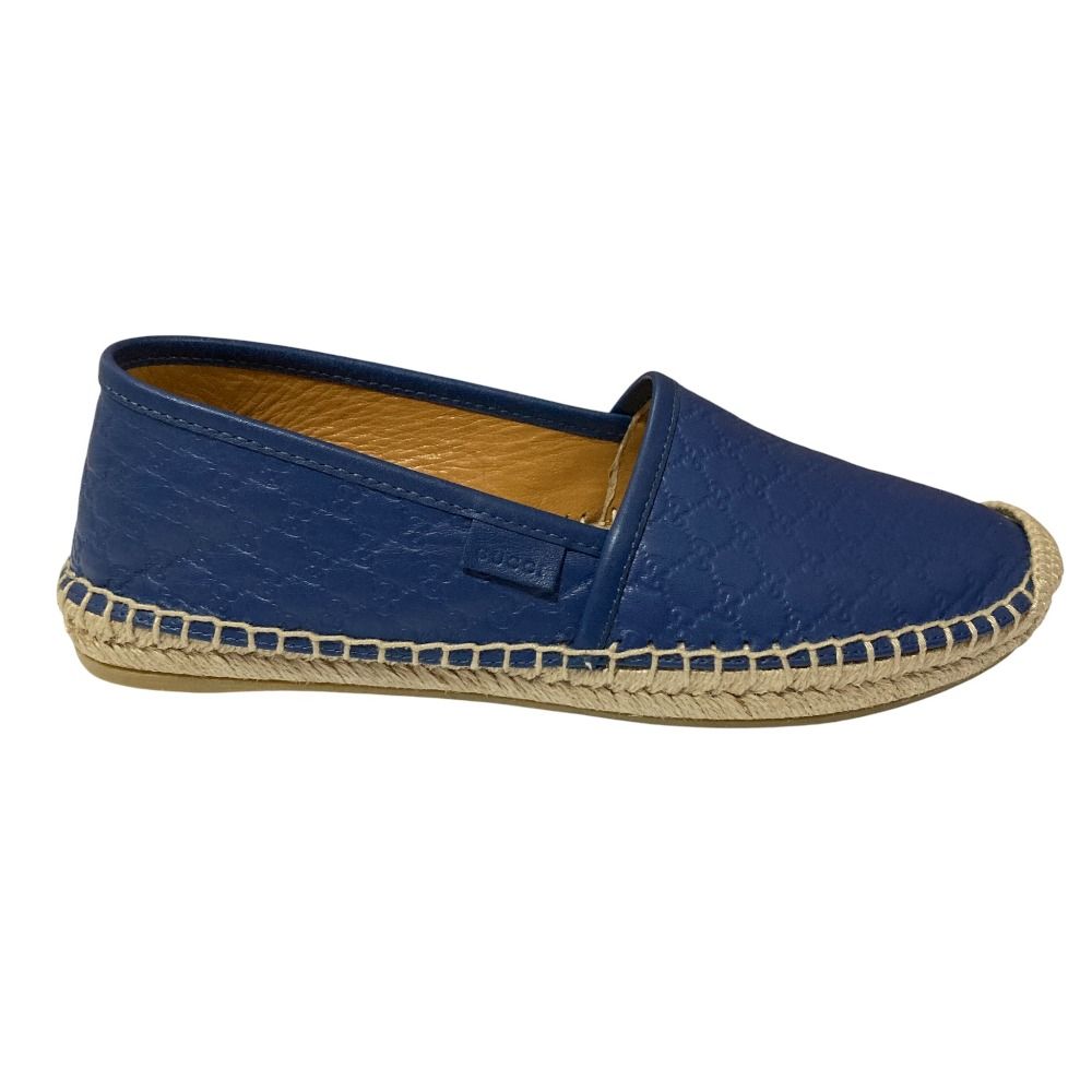 GUCCI グッチ マイクロGG エスパドリーユ スリッポン サイズ35.5 22.5 cm相当 ブルー レディース 古着 スリッポン 靴