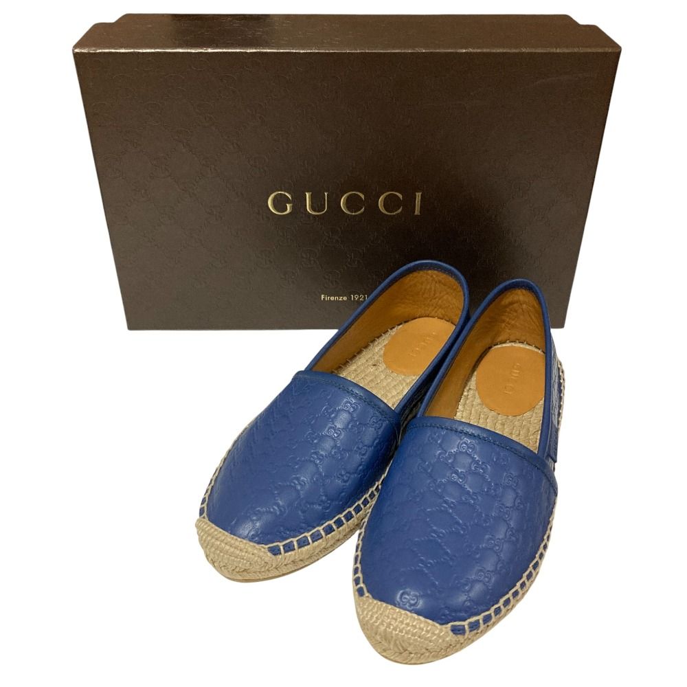 GUCCI グッチ マイクロGG エスパドリーユ スリッポン サイズ35 5 22 cm相当 ブルー レディース 古着