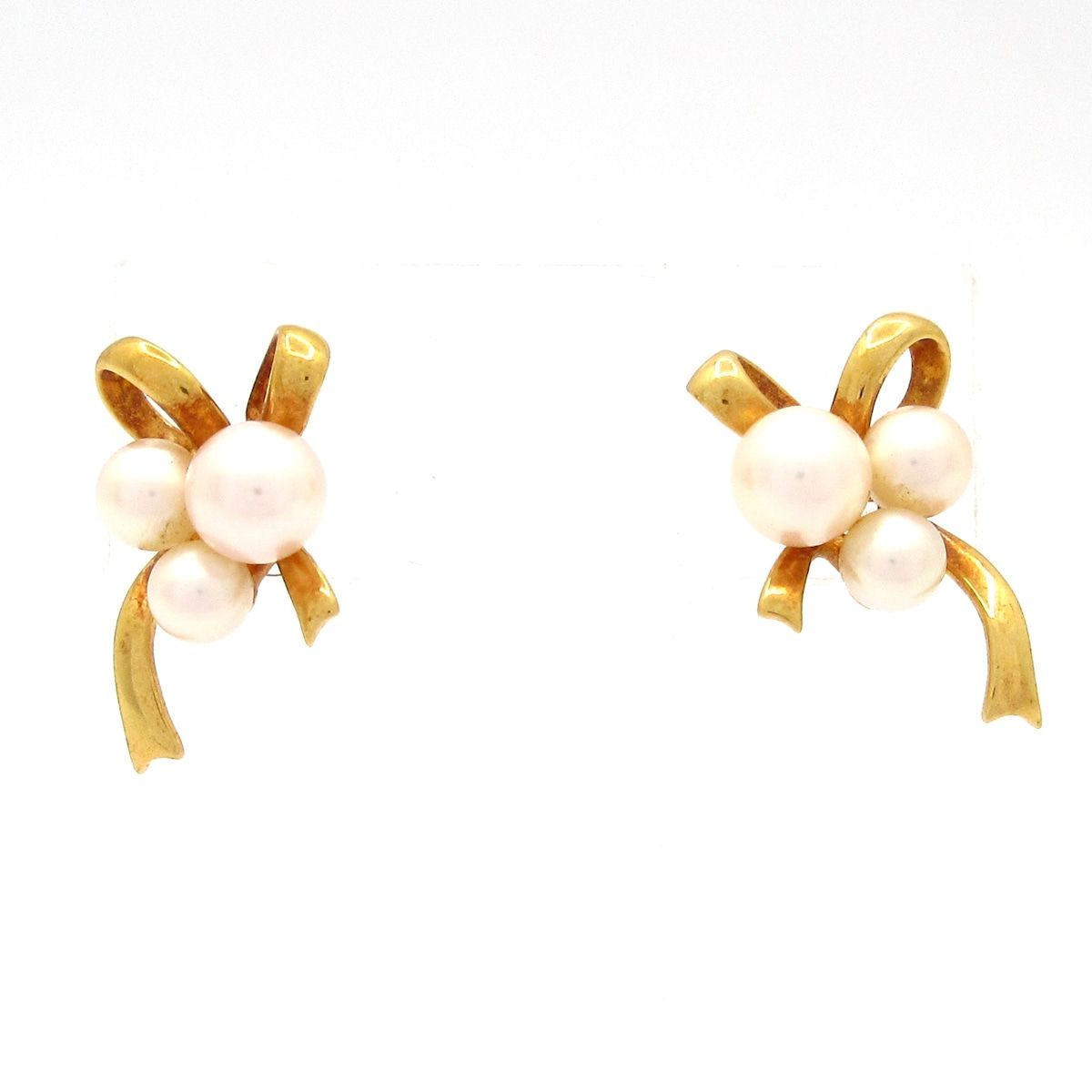 mikimoto ミキモト ピアス - K18YG×アイボリー