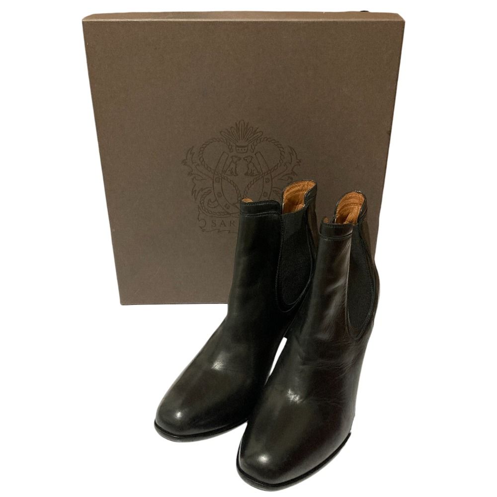SARTORE サルトル サイドゴア レザー ショートブーツ サイズ37 5 24 cm相当 ブラック レディース 古着