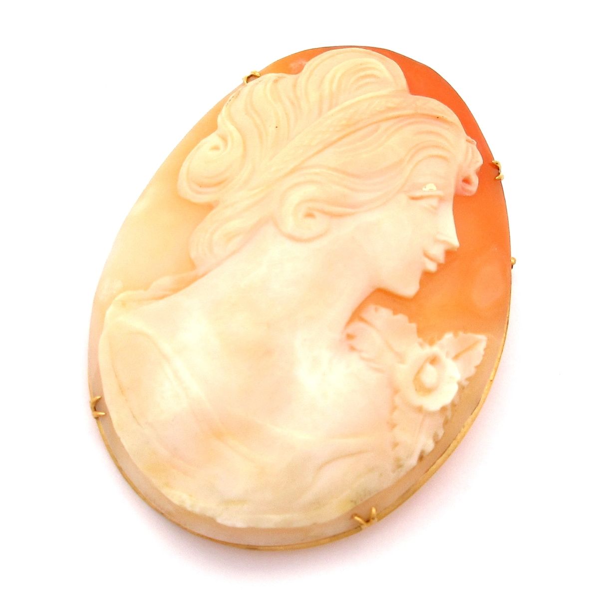 Unbranded ノーブランド ブローチ K18YG×ブラウン×アイボリー 総重量 14.7g