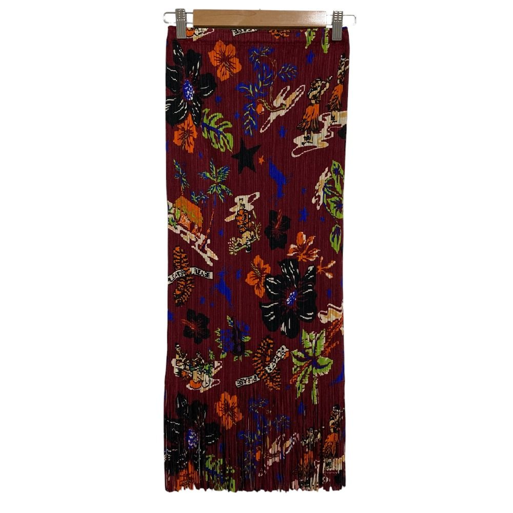 PLEATS PLEASE ISSEY MIYAKE プリーツプリーズ イッセイミヤケ フリンジ ロングスカート PP33-JG776 サイズ3 マルチ レディース 古着