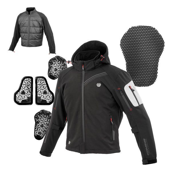 KOMINE コミネ JK-5795 エニグマG2 ソフトシェルパーカ BLACK XLサイズ