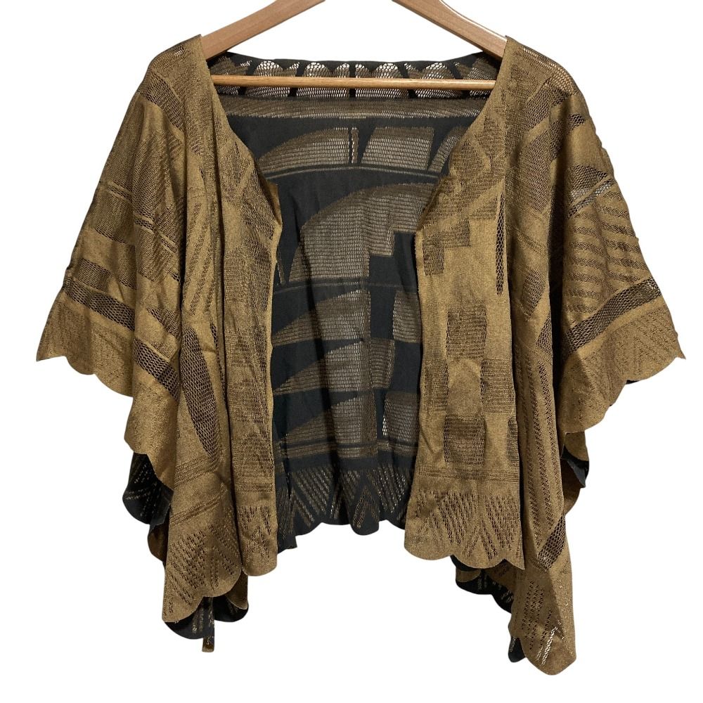 PLEATS PLEASE ISSEY MIYAKE プリーツプリーズ イッセイミヤケ A-POC INSIDE ショール カーディガン PP22LO962 size3 ベージュ レディース 古着