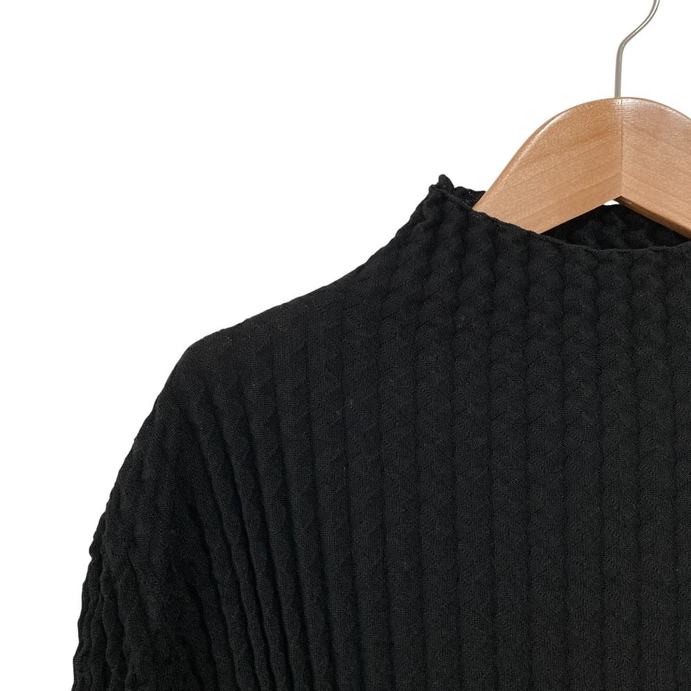 ISSEY MIYAKE イッセイミヤケ spongyシリーズ ハイネック ニットロング ワンピース サイズ2 ブラック レディース 古着