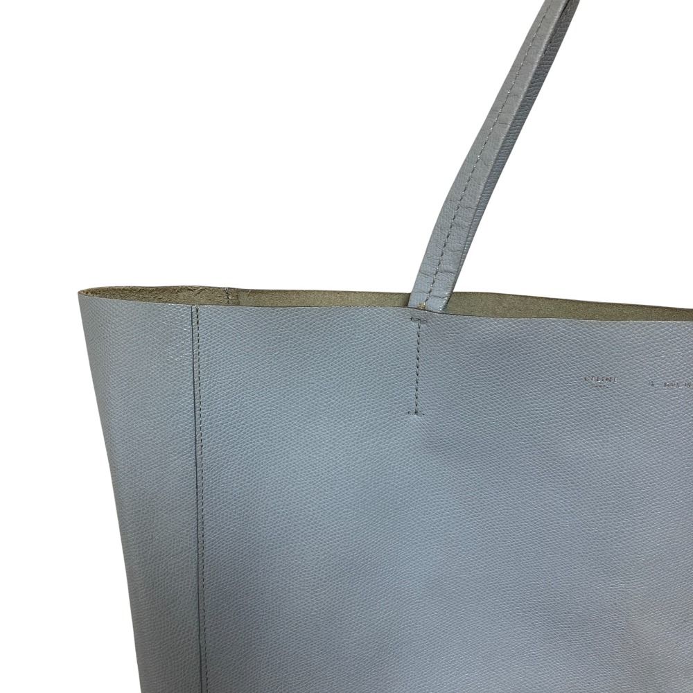 CELINE セリーヌ フィービー期 ホリゾンタルカバ レザートートバッグ ブルー グレー レディース 古着