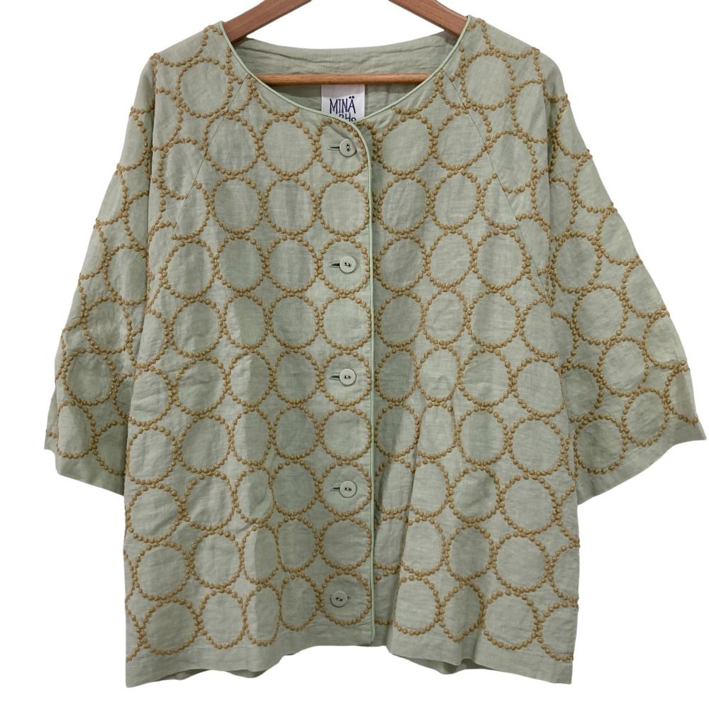 お袖フリル ブラウス ミナペルホネン ハンドメイド mina perhonen mina