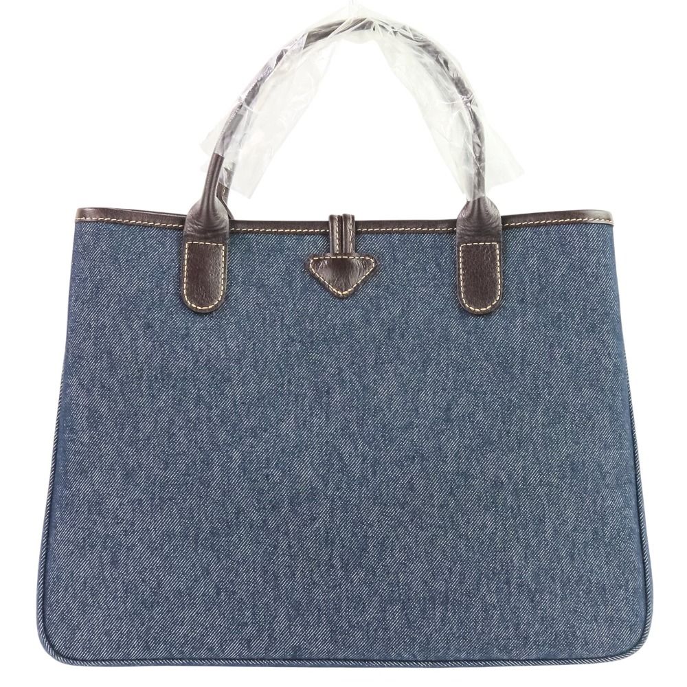 LONGCHAMP ロンシャン ロゾ デニムトートバッグ インディゴ レディース 古着