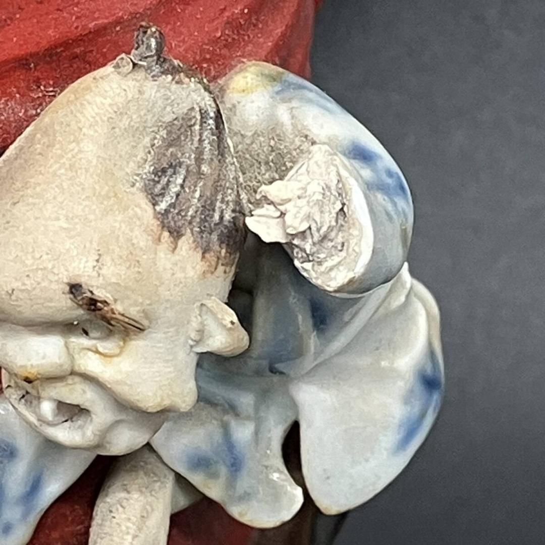 ※訳あり　隅田焼　石黒 香二造　高浮彫 人物図 辰砂釉　マグカップ　明治期 隅田焼 石黒 香二造 高浮彫 人物図 辰砂釉 マグカップ 明治期 明治期