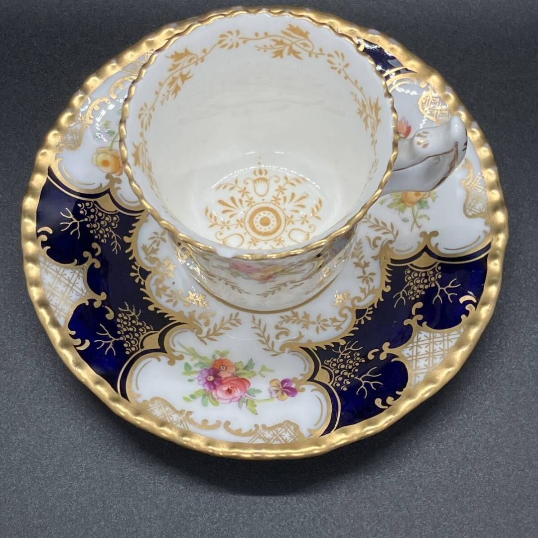 アンティーク コールポート バットウィング カップ - ソーサー ハンドペイント Coalport 英国 イギリス イングランド POP_24B WWW_OPDRERGINERDOGAN_COM