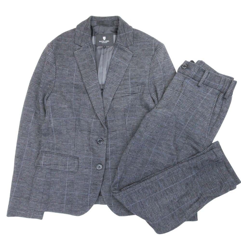 BLACK LABEL CRESTBRIDGE ブラックレーベル クレストブリッジ グレンチェック パンツスーツ セットアップ 1 黒系 レディース 古着
