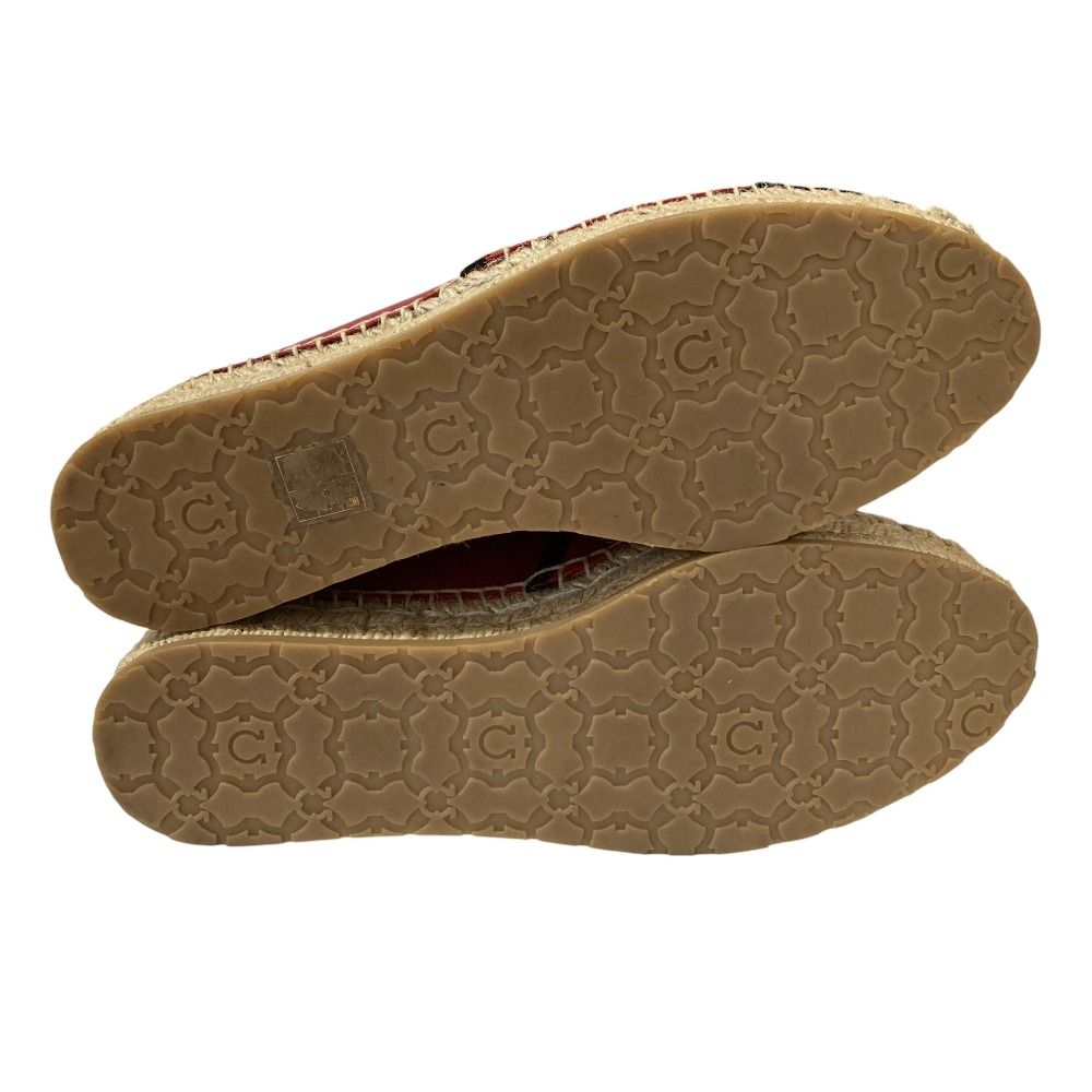  Salvatore Ferragamo サルヴァトーレフェラガモ ガンチーニ ビット エスパドリーユ スリッポン size 6.5 24 cm相当 レッド レディース 古着 スリッポン 靴