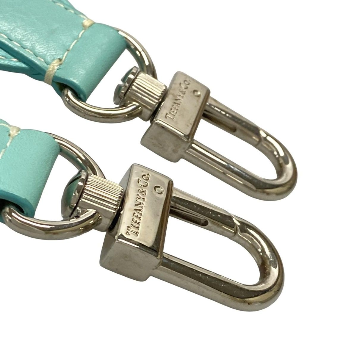  TIFFANY-Co. ティファニー ショルダーストラップ ティファニーブルー×アイボリー レザー その他 バッグ