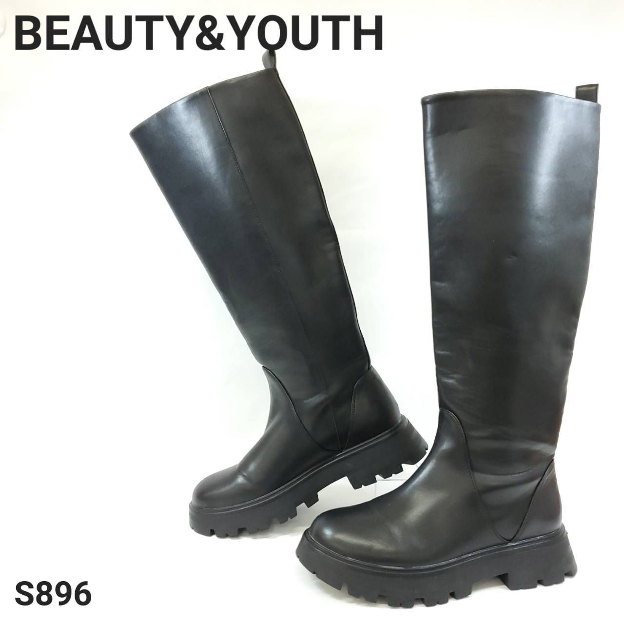 ビューティー＆ユース ユナイテッドアローズ ロングブーツ トラックソール ラウンドトゥ