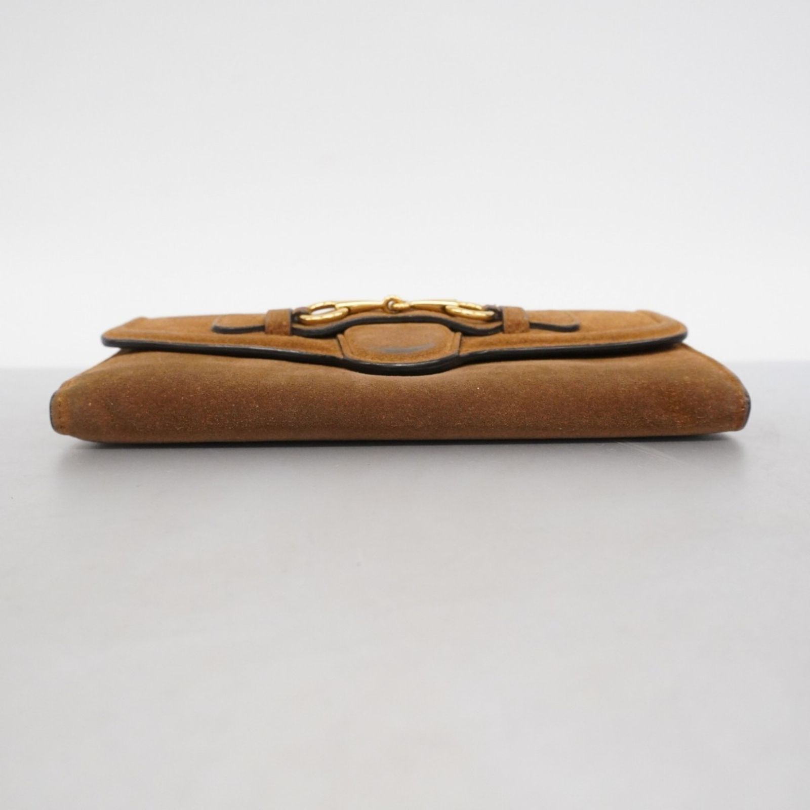 グッチ Gucci 長財布 ホースビット 382274 スウェード ブラウン レディース