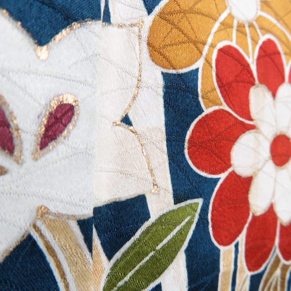 平和屋着物○訪問着 型染め 草花文 正絹 逸品 CABA1841ut 平和屋着物