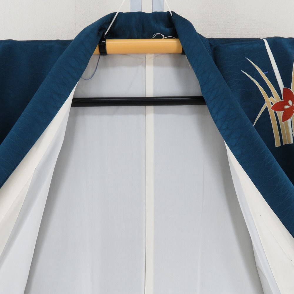 平和屋着物□極上 訪問着 作家物 友禅 鴛鴦花文 たたき染め 逸品