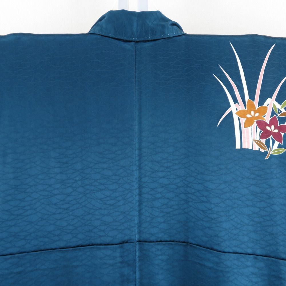 平和屋着物▽無地絵羽訪問着 単衣 立波地紋 薄柿色 正絹 逸品 未使用