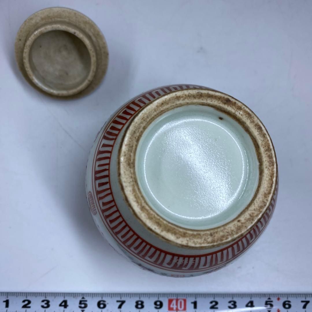 中国美術 南京赤絵蓄付壺 高さ11.5㎝ タトチ 東な7-0215① - メルカリ