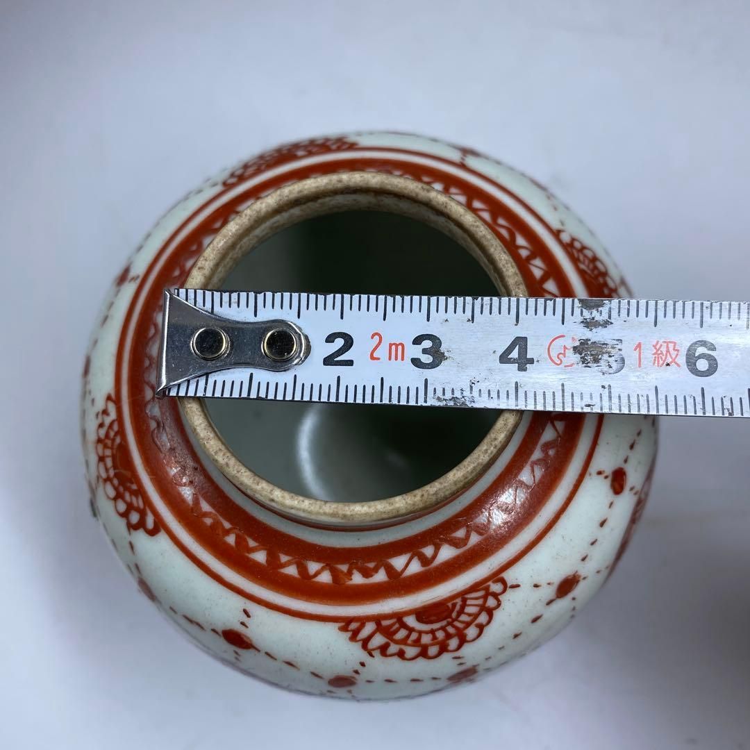 中国美術　南京赤絵蓄付壺　高さ11.5㎝　タトチ　東な7-0215☆2F 中国美術 南京赤絵蓄付壺 高さ11.5㎝ タトチ 東な7-0215① - メルカリ