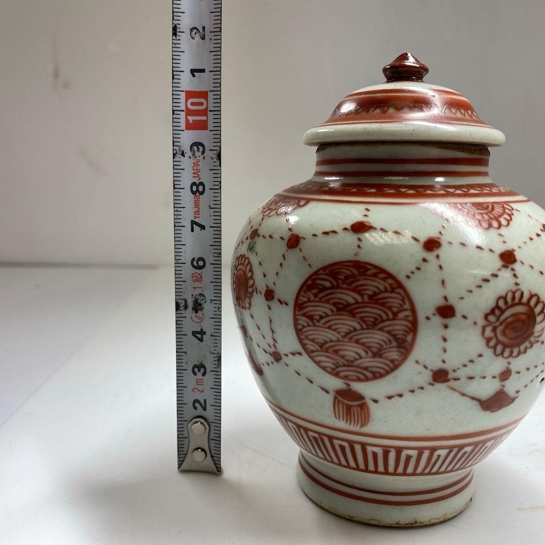 中国美術 南京赤絵蓄付壺 高さ11.5㎝ タトチ 東な7-0215① - メルカリ