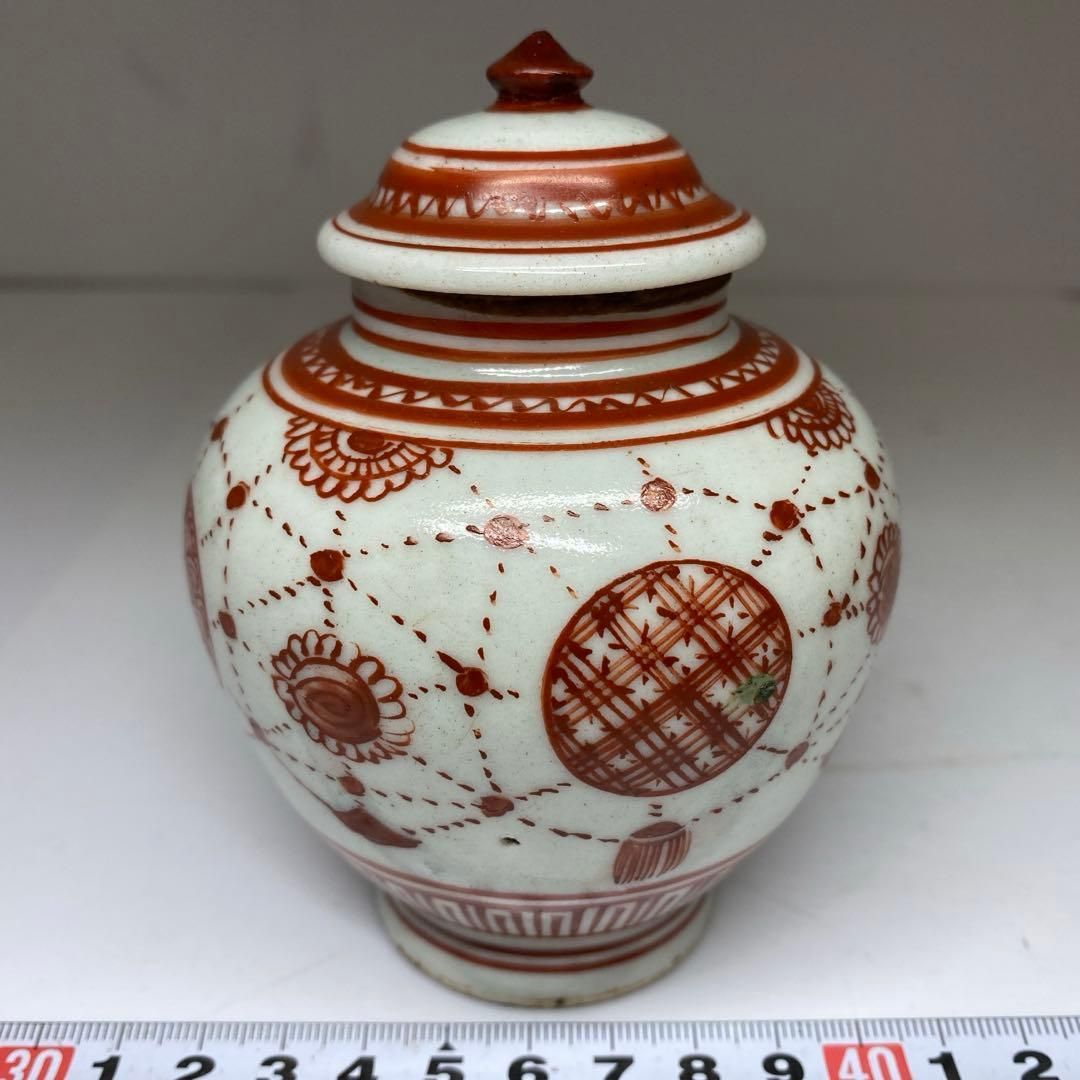 中国美術 南京赤絵蓄付壺 高さ11.5㎝ タトチ 東な7-0215① - メルカリ