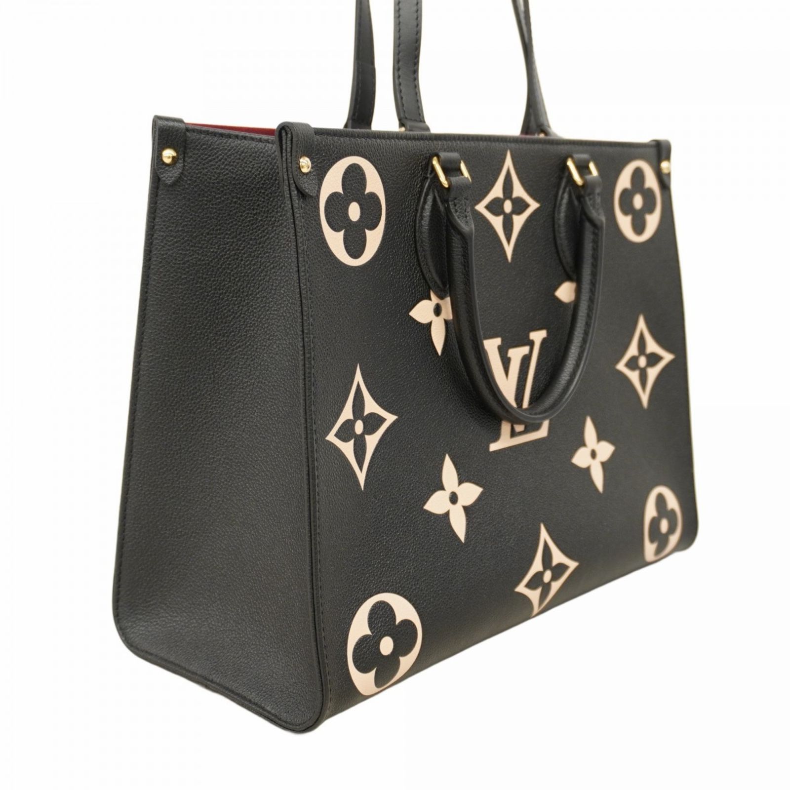 ルイ ヴィトン Louis Vuitton ルイ ヴィトン トートバッグ モノグラム アンプラント オンザゴーMM M45495 ブラック ベージュ 2wayバッグレディース