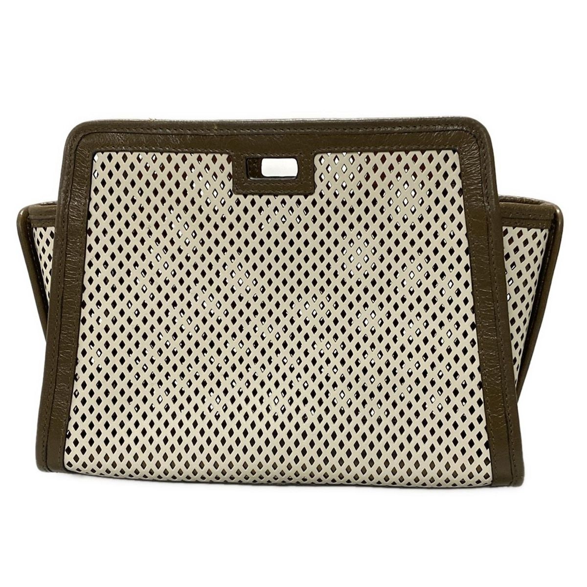 FENDI フェンディ 小物 アイボリー×カーキ ピーカブー用バッグカバー レザー
