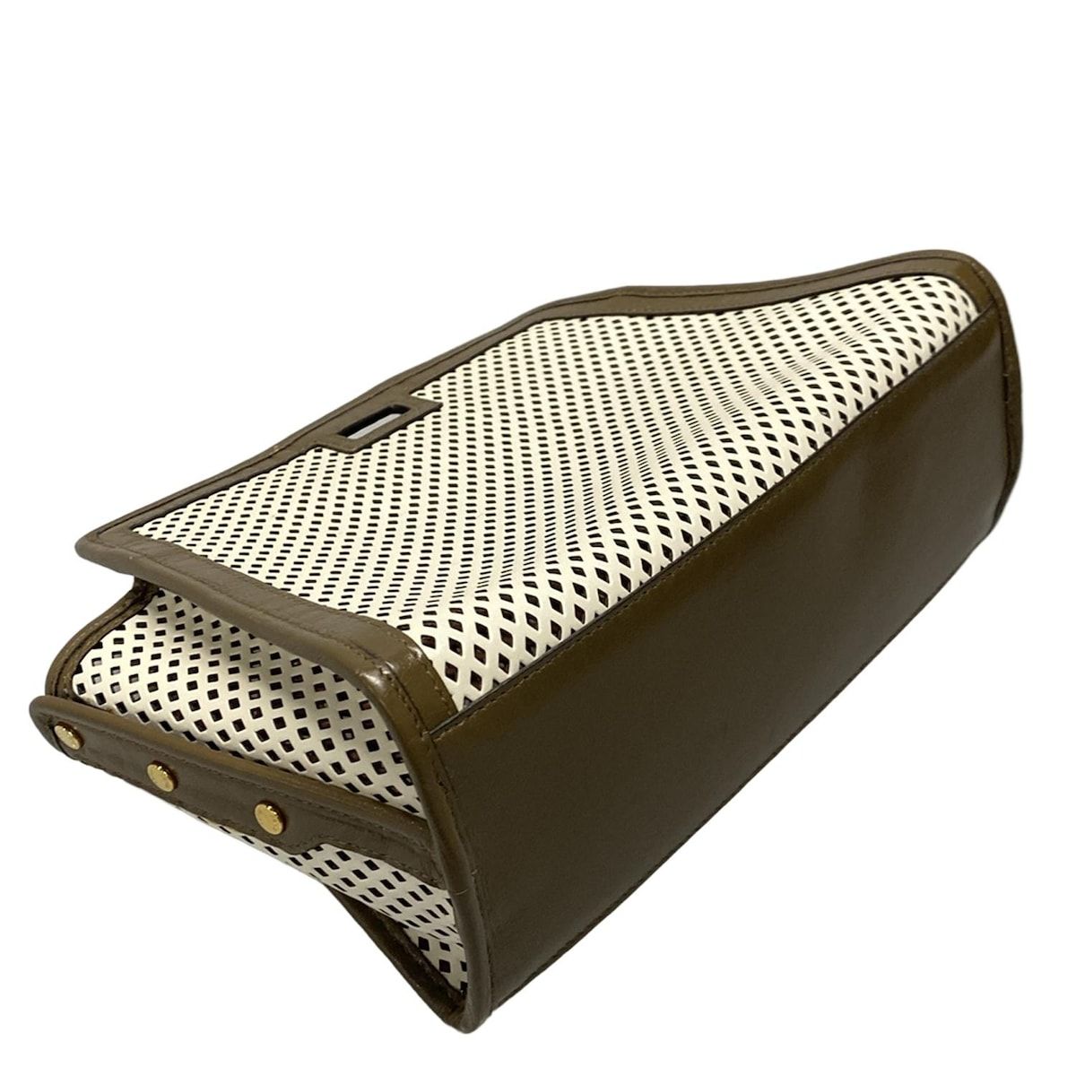  FENDI フェンディ 小物 アイボリー×カーキ ピーカブー用バッグカバー レザー その他 小物