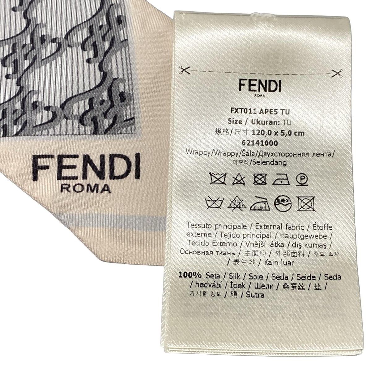 FENDI フェンディ スカーフ ライトグレー×ピンク