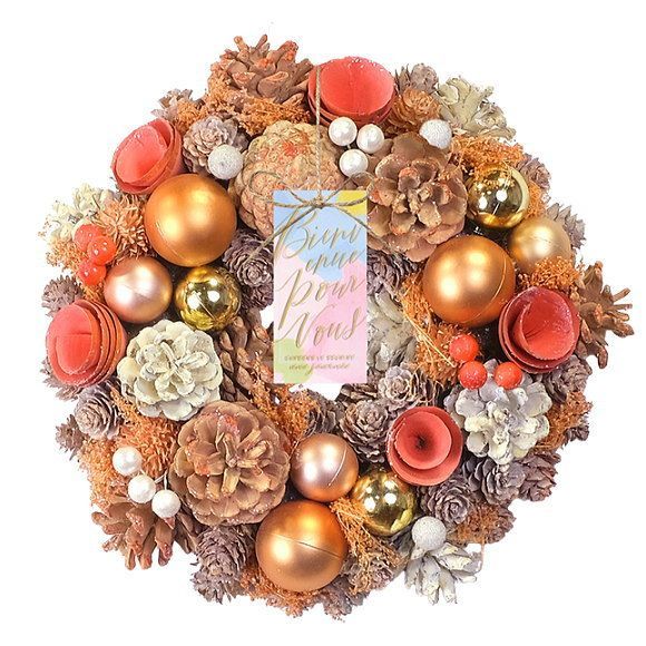 クリスマス ナチュラルリース アプリコットルミナス 24cm Mサイズ 天然