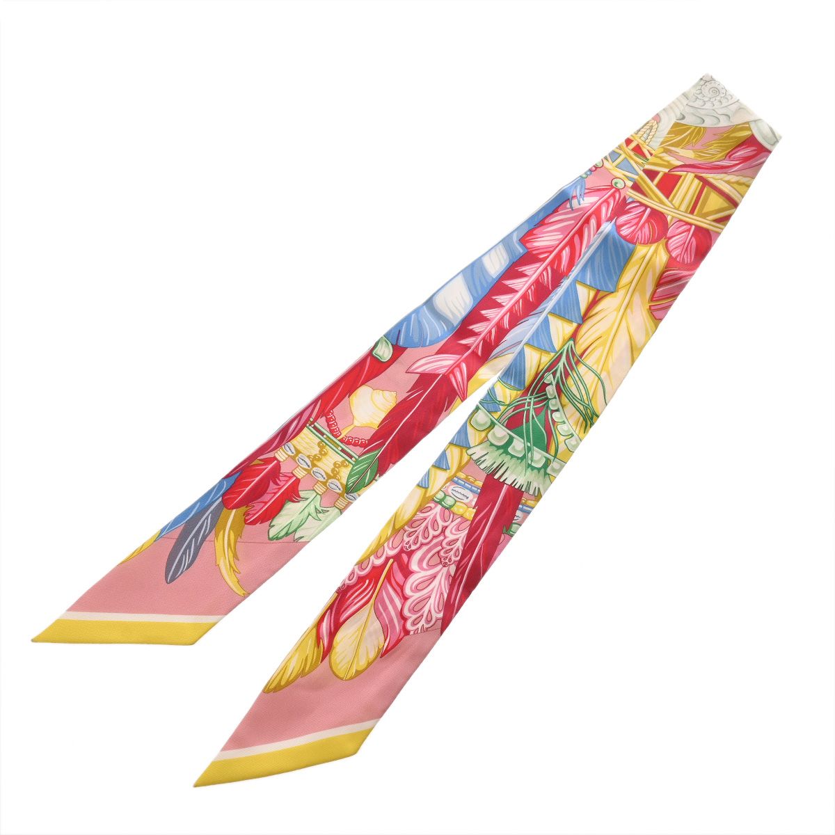 エルメス ツイリー DANSE PACIFIQUE ピンク/マルチカラー レディース