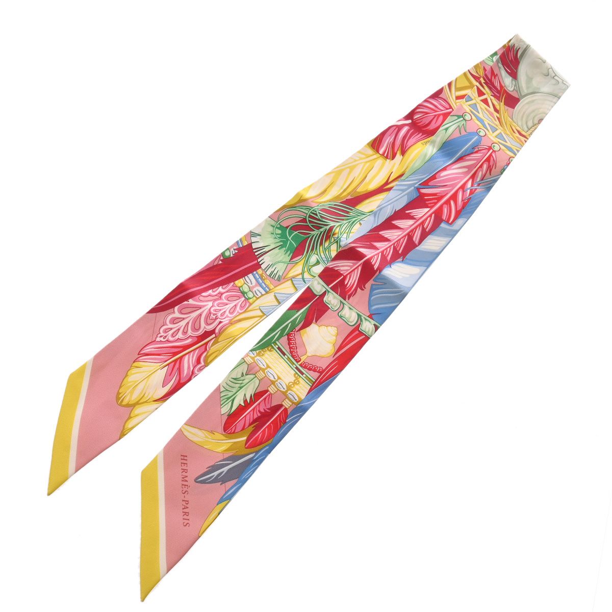 エルメス ツイリー DANSE PACIFIQUE ピンク/マルチカラー レディース