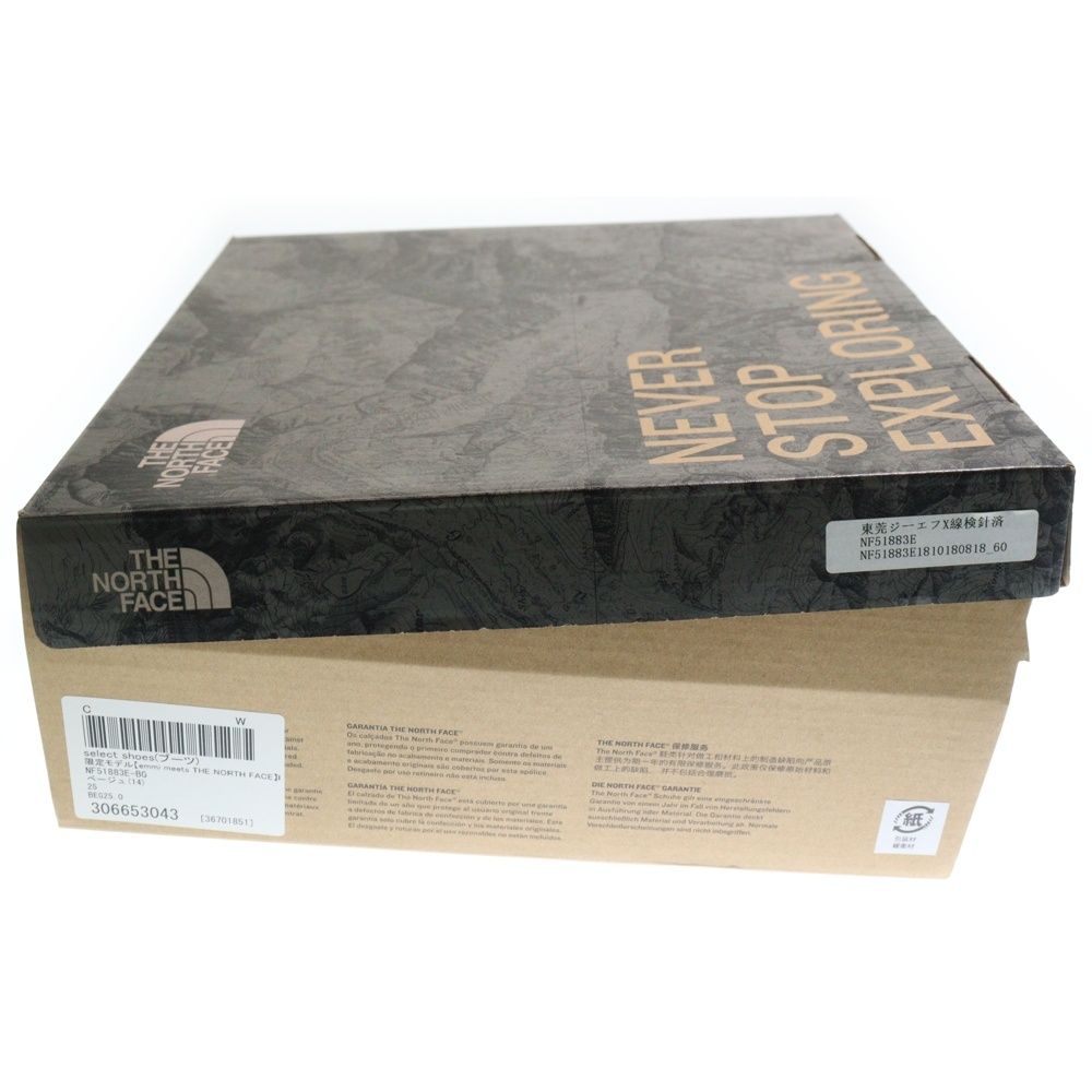  THE NORTH FACE ザノースフェイス emmi別注 NUPTSE BOOTIE ヌプシ ブーティ ライト ボアショートブーツ ベージュ US 7 25 cm F ブーツ 革靴 靴