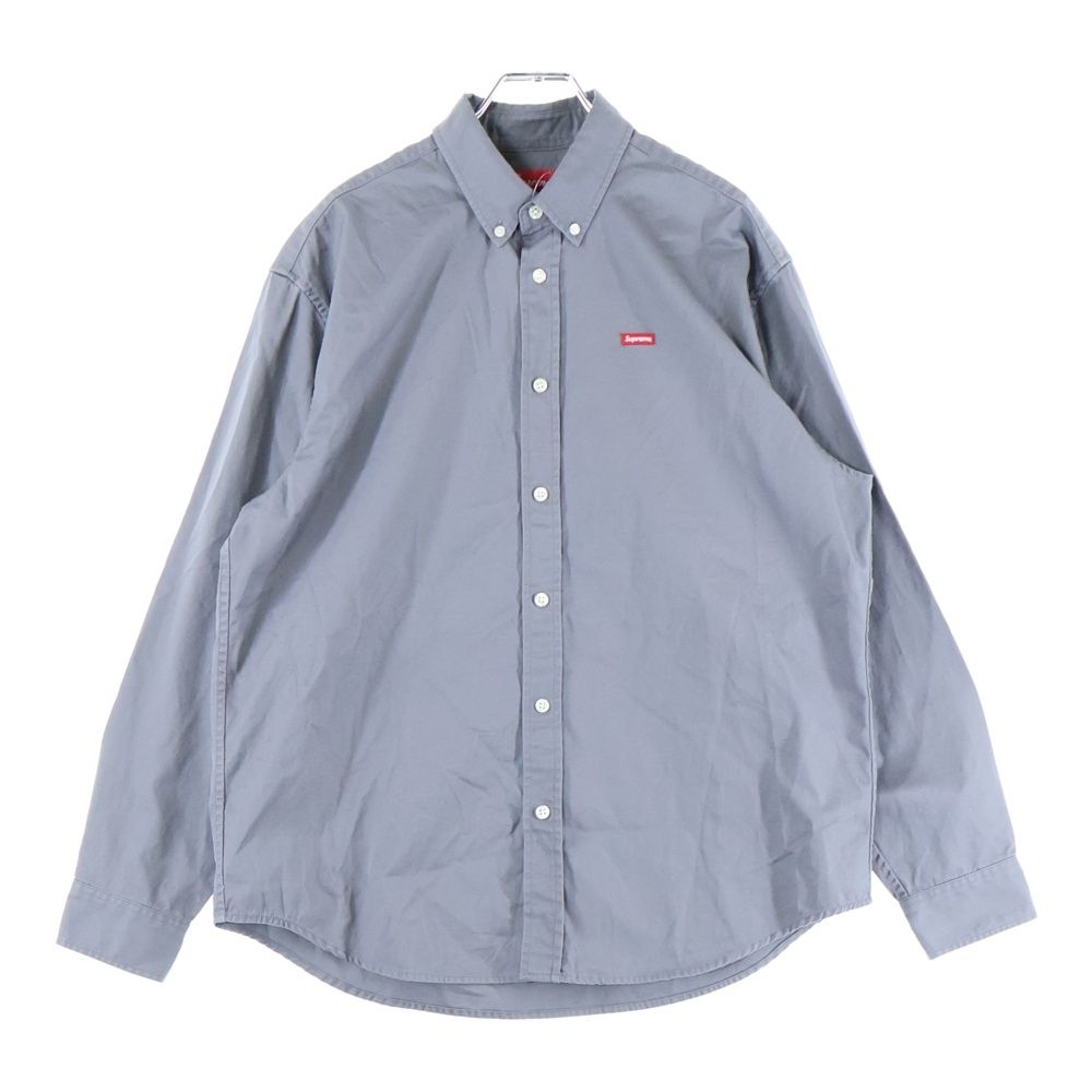 SUPREME シュプリーム 22 AW Small Box Shirt スモールボックスロゴ ボタンダウン 長袖 ロングスリーブシャツ グレー
