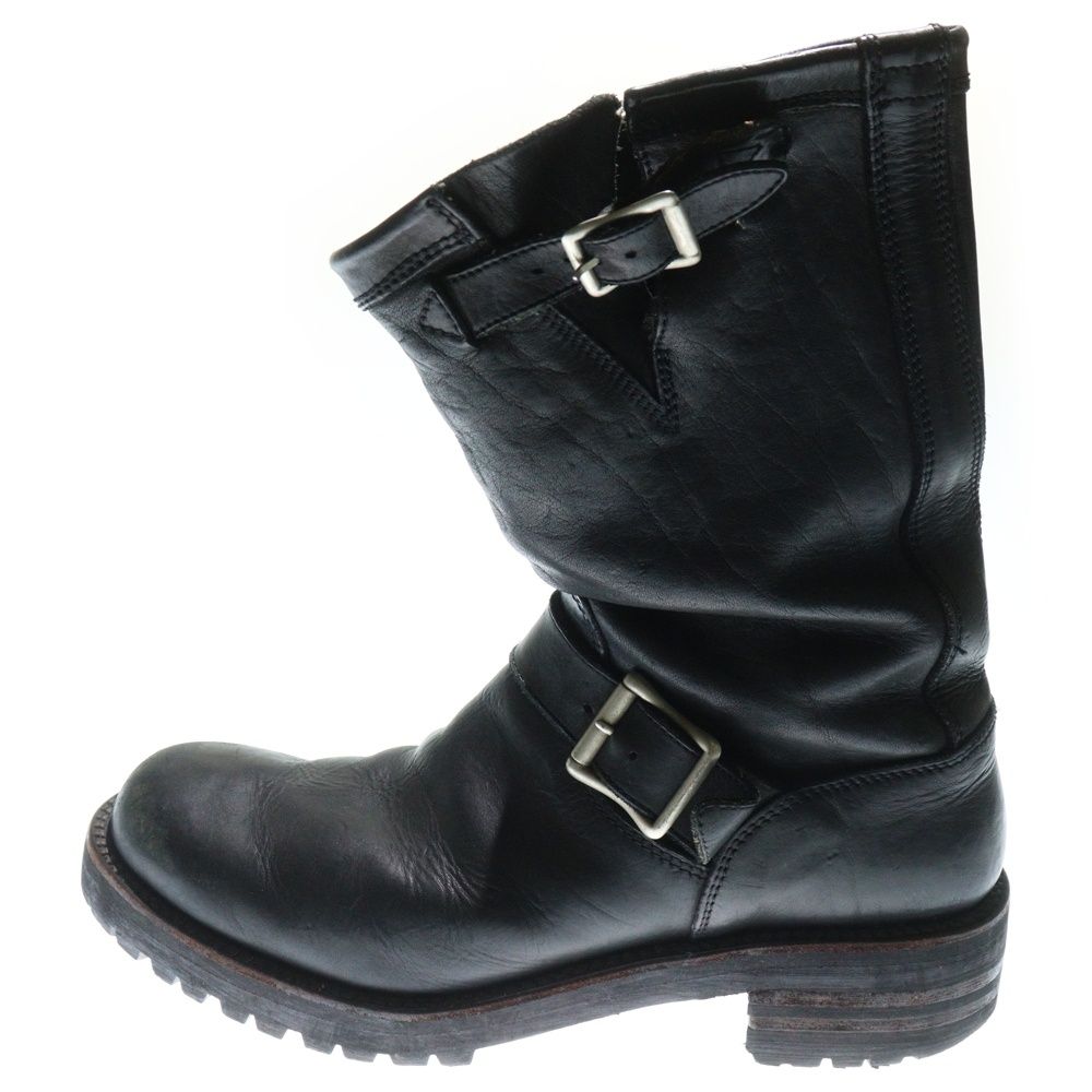 ISAMU KATAYAMA BACKLASH イサムカタヤマバックラッシュ ダブルショルダーレザー エンジニアブーツ ブラック