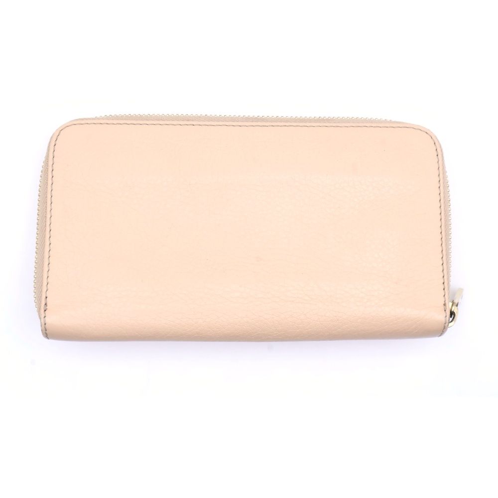 Chloe クロエ リリィ メタルリボン ラウンドジップ ロングウォレット 長財布 レディース ピンクベージュ