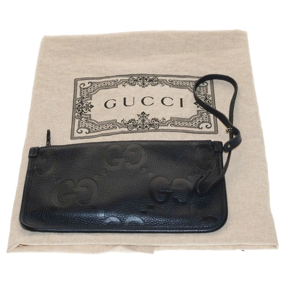 希少GUCCI グッチ 23AW 726755 ジャンボGGラージトートバッグ GUCCI グッチ ジャンボGG ラージ トートバッグ ブラック レザー